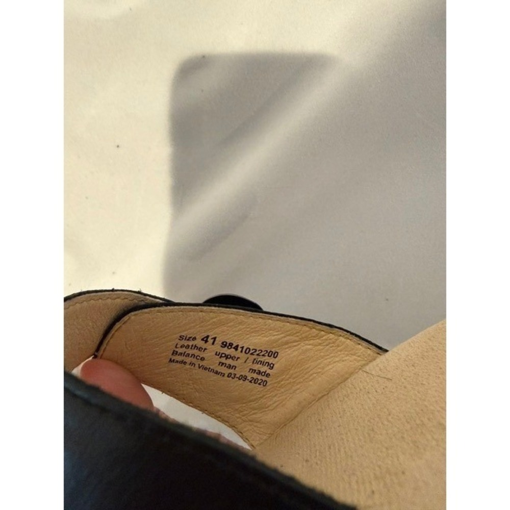Dansko Black Leather Sophie Slip on Wedge Slide Sandals Adjustable Buckle 41 - Picture 6 of 13